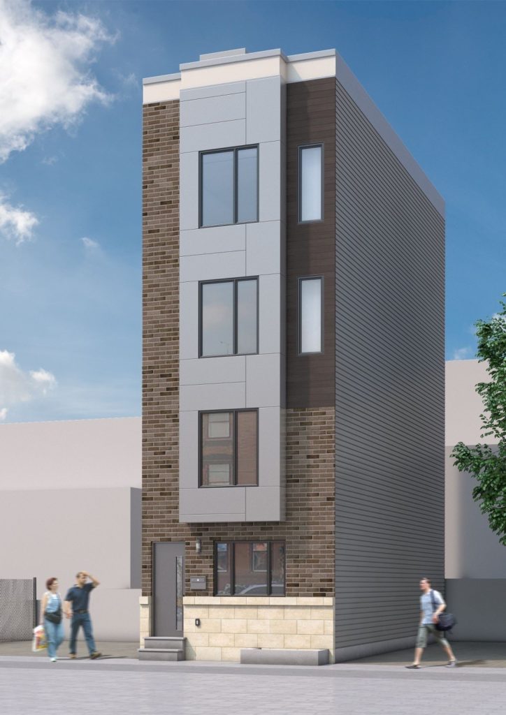 a proposed four-story duplex for the Francisville section of Philadelphia